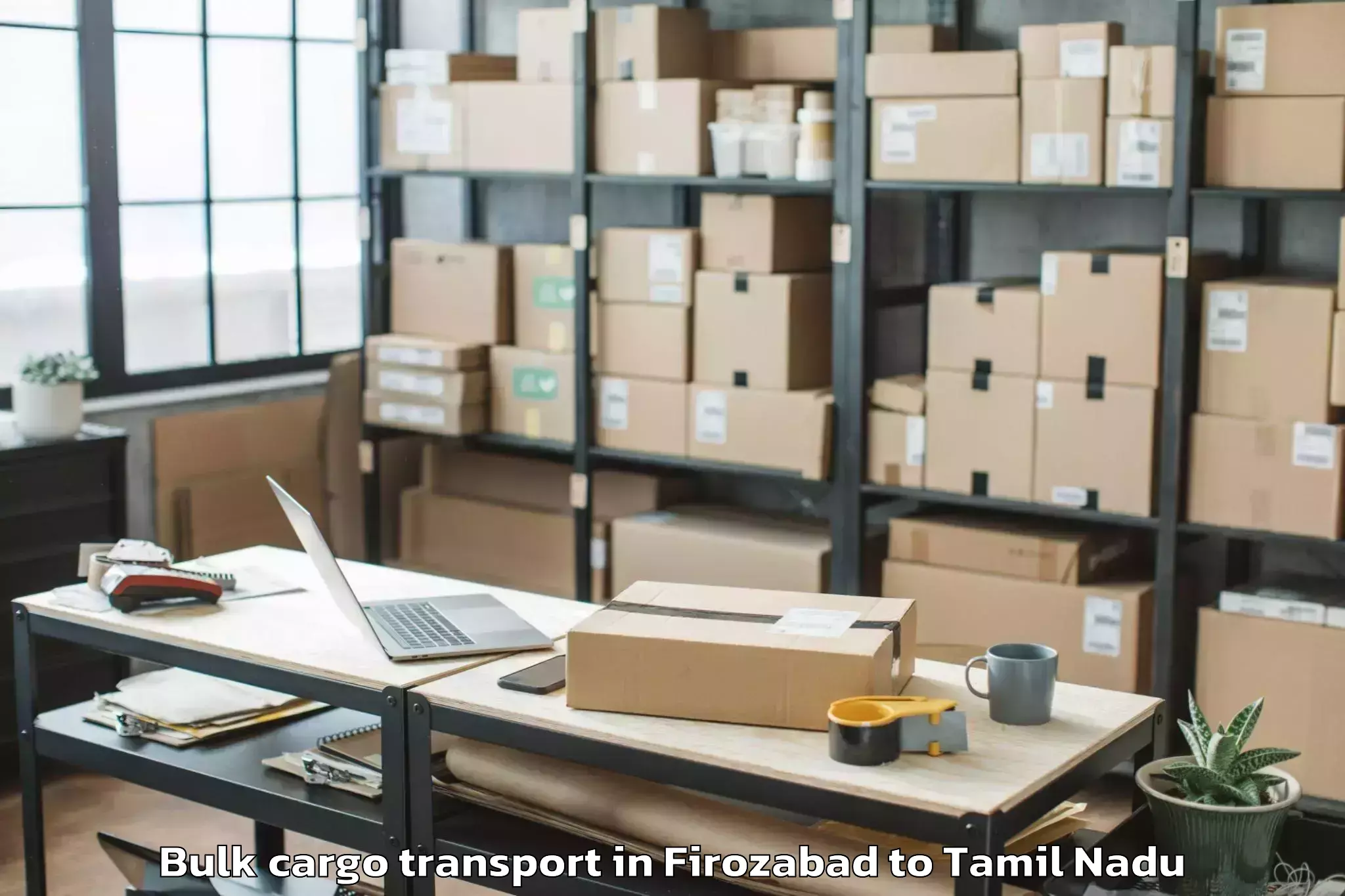 Reliable Firozabad to Gandarvakkottai Bulk Cargo Transport